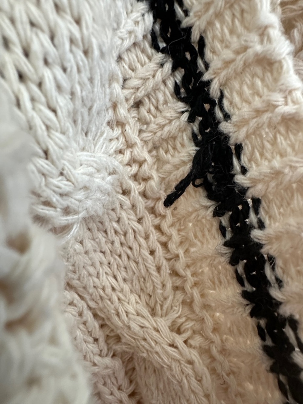 Taylor swift Cream Cable Knit V-Neck Button Cardigan with Black Trim - Picture 7 of 9